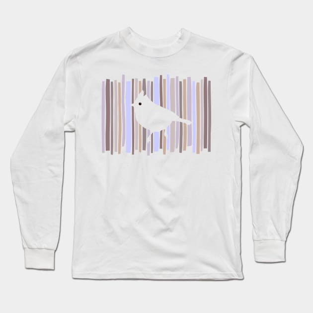 Cute Bird Silhouette Periwinkle Long Sleeve T-Shirt by TrishAbyss